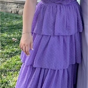Elegant Purple Tiered Dress